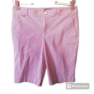 Lauren Ralph Lauren Active Golf Shorts Pink White Striped